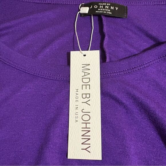 Made by Johnny Deep Purple Shark Bite Tunic Top Women’s M Long Sleeve. - Picture 8 of 10